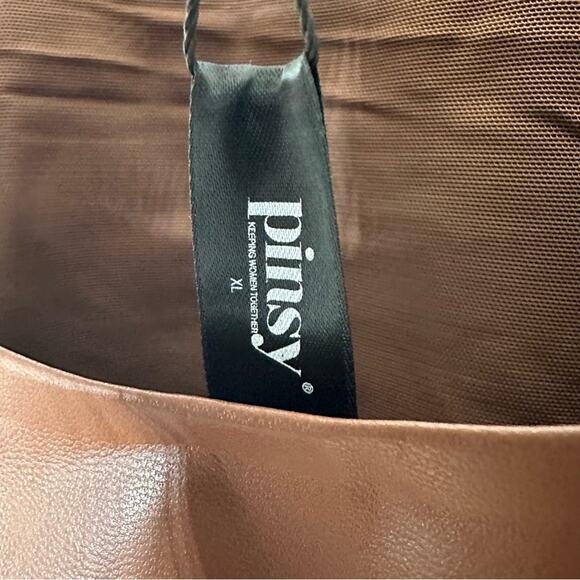 PINSY Vegan Leather High Neck Shapewear Bodysuit NWT in XL - Picture 3 of 7